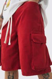 2025 nuevo clásico-Fit hombres Cargo corto cómodo 100% tela de sarga de algodón con bolsillos laterales de carga ropa informal corta para hombres - Product Image 2