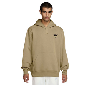 Soft Oversized 100% Cotton Hoodie for Men Fashionable Heavyweight Breathable Brown Color with Front Logo Hooded Collar - Product Image 1