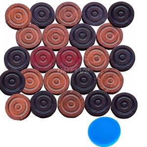 Jetons de Carrom en bois, 24 ou 20 pièces, avec un marteau de frappe (24 pièces au total) - Product Image 2