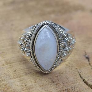 Classical <b>Ring</b> Jewelry For Women Silver Boho Style Jewelry 925 Sterling Silver Moonstone Gemstone Handmade <b>Ring</b> Gift For Wife - Product Image 5