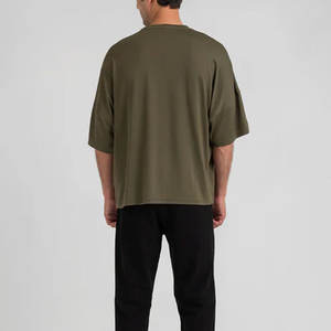 Personnalisé 100% coton hommes surdimensionné goutte épaule T-Shirt manches courtes séchage rapide couleur noire direct surdimensionné hommes T-shirts - Product Image 6