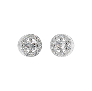 Pendientes de Botón Redondos Geométricos de Moissanita Platino 950, Joyería de Lujo para Mujer para Aniversario - Product Image 3