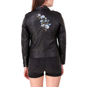 Chaqueta personalizada de tendencia para mujer Chaqueta cálida de cuero genuino de último diseño Chaqueta de cuero de manga larga para mujer Servicio OEM - Product Image 4