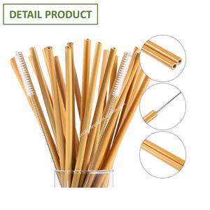 Lot de pailles en bambou bodum thule, ensemble pour boissons, thé à bulles réutilisable et biodégradables, du Vietnam, avec Logo Laser gravé fabriqué au Vietnam, pièces - Product Image 2