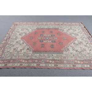 พรมวินเทจตุรกี ขนาดใหญ่ 5.5x7.4 ฟุต (168x227 ซม.) พรมขนสัตว์โมร็อกโกสีแดง - Product Image 3