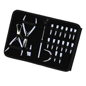 Kit d'outils pour extensions de cheveux DIY avec pince à sertir Microlink, outil de sectionnement des cheveux, aiguilles à coudre courbées, crochet et outil de retrait des perles - Product Image 1