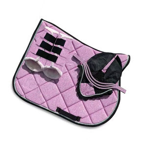 Ensemble de tapis de selle pour cheval, dressage, brossage, bottes, bonnet, style de haute qualité, tissu en coton, design personnalisé - Product Image 2