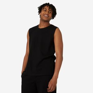 Débardeurs en coton uni pour hommes T-shirts XL d'été décontractés à séchage rapide à capuche pour les entraînements de gymnastique et la course à pied de couleur unie - Product Image 1