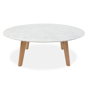 Mesa de Centro de Madera con Tapa de Mármol de Diseño Moderno Hecha a Mano, Patrón Redondo para Decoración de Interiores de Sala de Estar, Uso Doméstico - Product Image 6