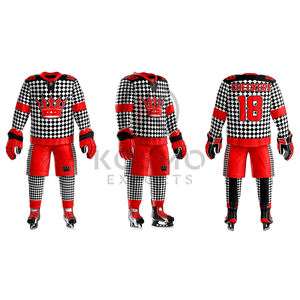 ชุดเสื้อกีฬาฮอกกี้น้ำแข็งสำหรับเยาวชนชุดเครื่องแบบพิมพ์ลายชื่อ OEM - Product Image 1