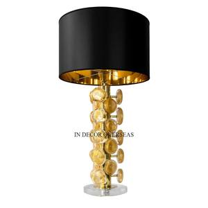 Noir et blanc rayé concepteur élégant Look robuste métal fait lampes de luxe salon maison Accents décoratifs fournitures - Product Image 6