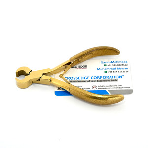 Outil d'extension de cheveux en or de luxe coupe les liaisons de fusion de la kératine 12cm poignées confortables et durables avec pochette Rexene souple - Product Image 1