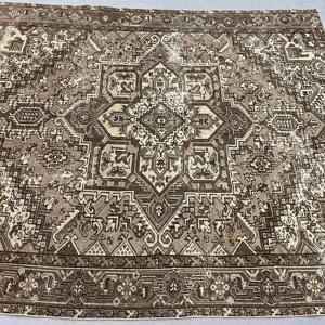 8.1x9.5 ft Turkish Oversize Rug, <b>Brown</b> Gray Vintage Moroccan <b>Wool</b> Rug - Product Image 3