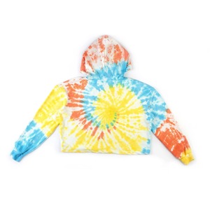 Premium Quality Women's XS Crop <b>Hoodie</b> Custom Tie Dye and Smiley Face Graphic Perfect Fit for Any Occasion - Product Image 2