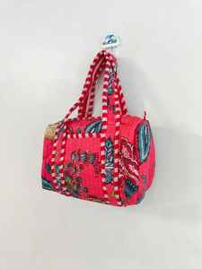 Stylish Storage Solution Handmade <b>Mini</b> Hand block Print Cotton Quilted <b>Bag</b> | Elegant Travel Shopping Tote Ideal Birthday <b>Gift</b> - Product Image 6