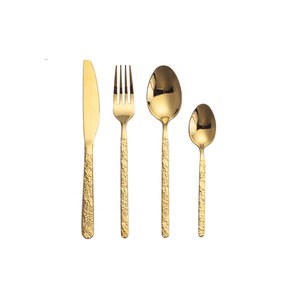 <b>Vintage</b> Heavy-Duty Solid Brass <b>Cutlery</b> <b>Set</b> Eco-Friendly Metal Tableware with Hand Embossed Design for Parties - Product Image 1