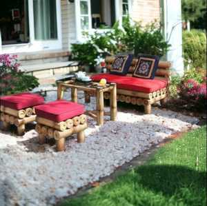 Sofá de bambú de diseño único de moda para Patio, sofá hecho a mano, silla con juego de mesa para playa, restaurante, Patio - Product Image 6