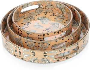 ถาดเสิร์ฟไม้พร้อมถาดใส่อาหารลายเคลือบ MDF สำหรับใช้ในบ้านถาดใส่เครื่องปรุงอาหารไม้ตกแต่ง - Product Image 1