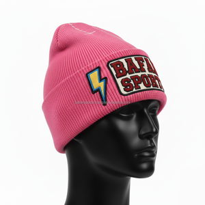 หมวกบีนนี่ถักแบบหนาทำจากอะคริลิคสำหรับผู้ชายหมวกผ้ากำมะหยี่ปักลายโลโก้ผ้าแจ็คการ์ด - Product Image 5