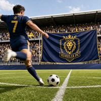 Maßgefertigte Fußball-Team-Wimpel Rechteckige Stadion-Displayfahnen Digitaldruck Polyester Wasserdicht mit UV-Schutz Lebendige Farben