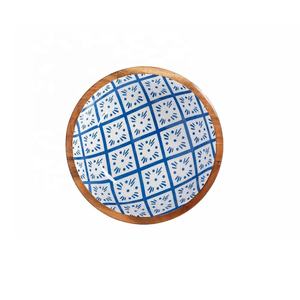 Bol de service à salade en bois de manguier fait à la main bol de fruits en bois pour la cuisine - Product Image 1