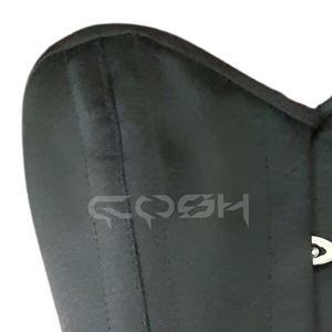 Robe corset noire en satin avec armatures en acier, fermeture avant à busc et fermeture éclair inférieure, sur mesure, fournisseur de corsets de mode - Product Image 5