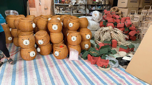 Panier de rangement en rotin tressé à la main en forme d'animal, panier en osier pour emballage de cadeaux de Noël et décoration de table à la maison - Prix - Product Image 2