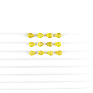 Saphir Jaune Naturel de Bangkok, Pierres Libres Calibrées, Formes Poire 5x7mm et 6x8mm, Taille Radiant, Asscher et Ovale - Product Image 2