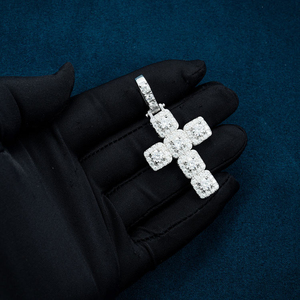 Hip Hop Hombres VVS 925 Colgante de cruz de plata con Bling Iced Moissanite Probador de diamantes personalizable Colgantes y dijes de moda - Product Image 3