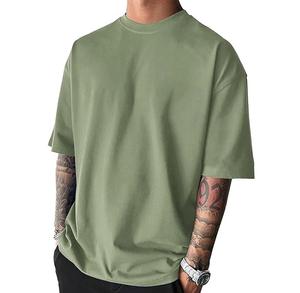 T-shirts pour hommes en coton 100% poids lourd, coupe classique, col rond, manches courtes, unis, écologiques, séchage rapide, respirants, tissu Oxford - Product Image 1