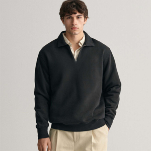 2025 poliéster personalizado 1/4 Zip up sudadera para hombres Casual de talla grande media cremallera algodón mezclado cuarto Zip sudadera hombres - Product Image 5