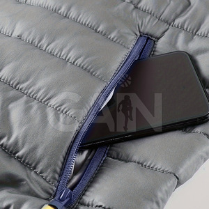 Chaleco Acolchado de Invierno para Hombre, Color Sólido, Informal, de Poliéster Transpirable, Ecológico, Cortavientos, Cuello en V, Ropa de Calle - Product Image 5
