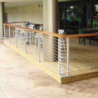 HIMOWAY Support métallique universel carré de 2 pouces pour poteau de garde-corps, main courante d'escalier, balustrade horizontale en fil d'acier inoxydable