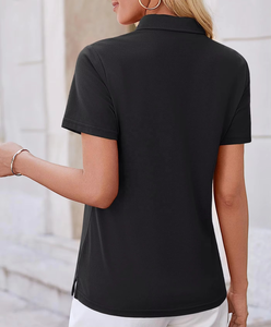 Chemises pour femmes de qualité supérieure, respirantes, en coton tricoté, décontractées, pour le golf, pour ODM, étiquette privée, approvisionnement en gros - Product Image 4