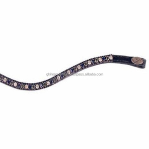 Lujo 3 filas cristales multicolores decorativos hechos a mano todas las formas de cuero banda para cejas de caballo en tamaños de mazorca completos con extremo de bucles a presión - Product Image 6