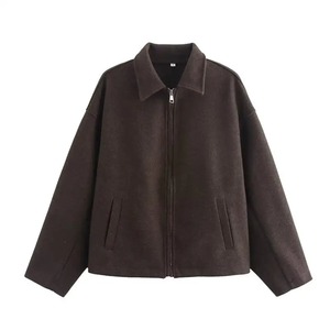 Veste à carreaux en flanelle doublée de laine d'hiver pour femmes avec bouton à capuche veste à manches longues femmes pull manteau veste de style moto - Product Image 2
