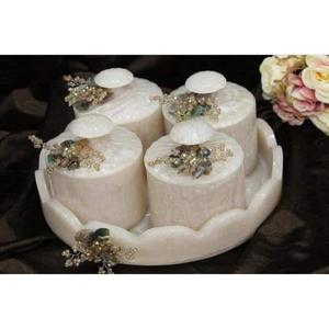 Juego de 4 cuencos decorativos Dryfruits con bandeja Artículo de regalo de devolución asequible para Diwali y uso de bodas Juegos de regalos de nueces - Product Image 2