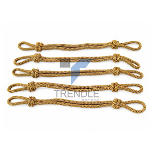 Cordón Metálico Dorado de Doble Trenzado, 16 Hilos, Cordones de Lujo para Prendas, Alta Tenacidad, Hecho a Mano, Ecológico, con Remate de Hilo Metálico - Product Image 5