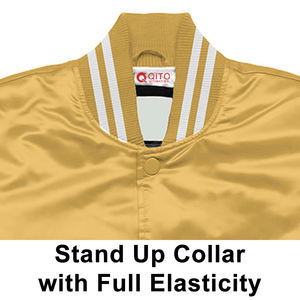 แจ็กเก็ตเบสบอลผ้าซาตินสีทองข้าวสาลีแบบพรีเมี่ยมแจ็กเก็ตมาสเลตเตอร์แมนแจ็คเก็ตวิทยาลัยสุดยอดชุดกีฬา - Product Image 3