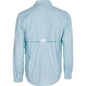 Confortable doux coton tissu hommes chemises de pêche Protection solaire séchage rapide randonnée travail chemise décontracté boutonné chemises mâle - Product Image 4