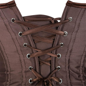 Corsets Sexy en Soie de Style Nouveau Brillant Marron Poussiéreux pour Femmes Haut Corset Réversible en Soie Polyester Veste pour Hommes 2026 - Product Image 3