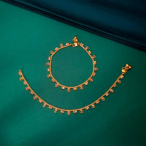 เครื่องประดับเงินแท้โบราณทำด้วยมือจากอินเดียพร้อมกำไลข้อเท้าแฟชั่นชุบทอง - Product Image 1