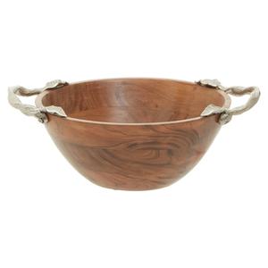 Vente en gros bol en bois de mangue avec poignée de feuille bol de service de salade de cuisine pour bol de fruits décoratif de maison - Product Image 6