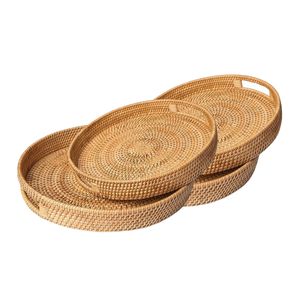 ถาดหวายสานด้วยมือแบบดั้งเดิมเพื่อยกระดับการรับประทานอาหารและบ้านของคุณให้สวยงามด้วยคุณภาพสูง - Product Image 1