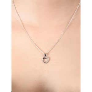 NOVAMART Fine Arihant Gems & Jewels' Stylish Silver 925 Heart Design Pendant with Zircon Women's <b>Gift</b> Wholesale Export - Product Image 3