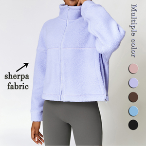 Veste Sherpa extérieure en polaire personnalisée OEM Streetwear Active Wear veste Sherpa en polaire à fermeture éclair complète pour les femmes pour l'hiver - Product Image 3