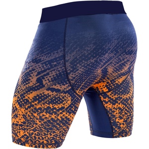 Pantalones cortos deportivos para hombre de tamaño personalizado de fábrica al por mayor, técnica sublimada de compresión elástica de secado rápido, barata - Product Image 4