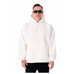 Top qualité 100% coton et impression bouffante personnalisée 450gsm Logo Hoodies pull décontracté goutte épaule à capuche pour hommes - Product Image 1