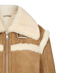 Manteau en peau de mouton, sensation de chaleur, structure confortable, logo personnalisé, idéal pour les tenues décontractées et mode hivernale pour femmes. - Product Image 4