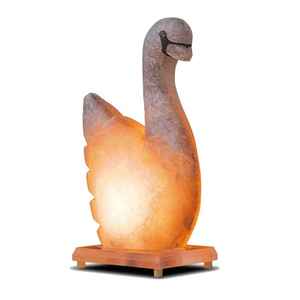 Lámpara de mesa con forma de cisne naranja, lámpara de sal del Himalaya moderna ecológica, artesanía natural pulida tallada, hecha en Pakistán - Product Image 3